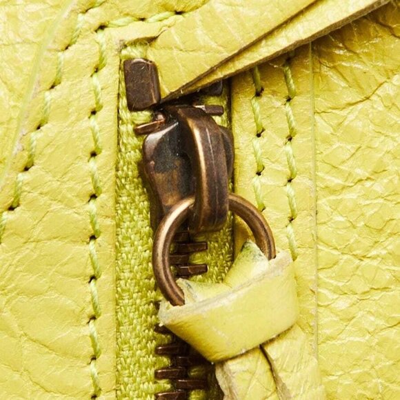 Balenciaga Jaune Poussin Lambskin Leather Flat Crossbody Bag - Picture 8 of 12